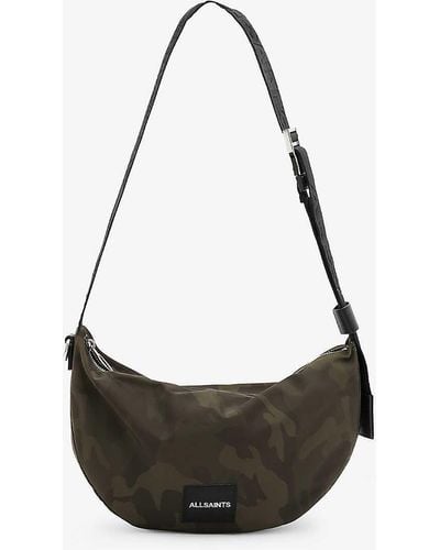 AllSaints Koy Adjustable-strap Recycled-polyester Cross-body Bag - Black
