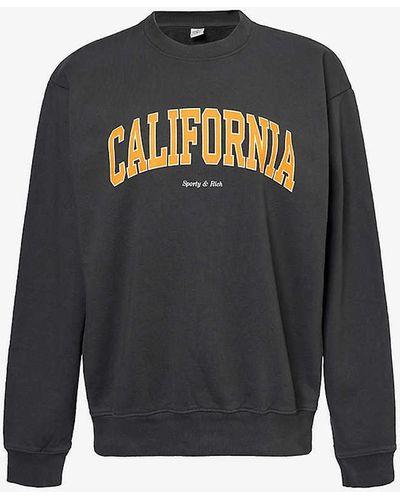 Sporty & Rich California Brand-print Cotton-blend Sweatshirt X - Black