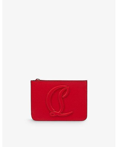 Christian Louboutin By My Side Leather Card Holder - Red