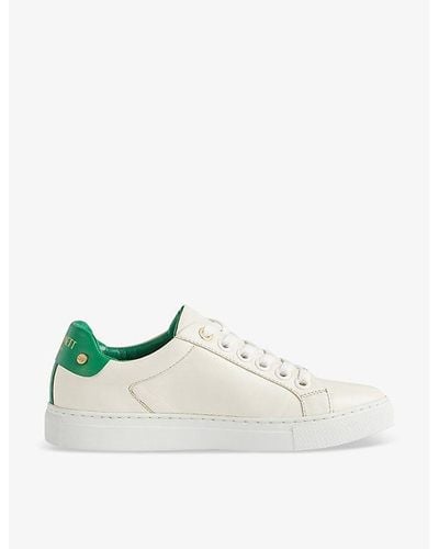 LK Bennett Signature Stud-embellished Low-top Leather Trainers - White