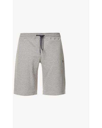 PS by Paul Smith Zebra Graphic-embroidered Organic-cotton Shorts Xx - Grey