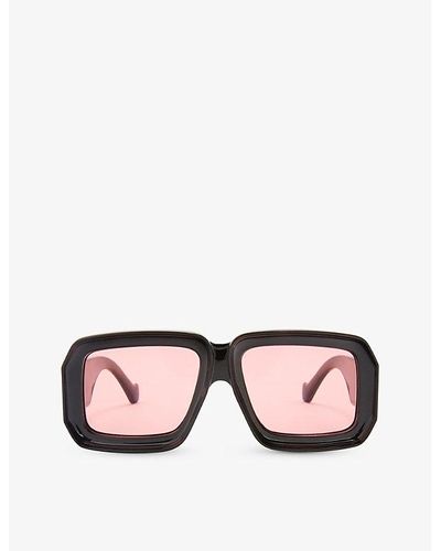 Loewe X Paula's Ibiza Dive In Mask Square-frame Acetate Sunglasses - Pink