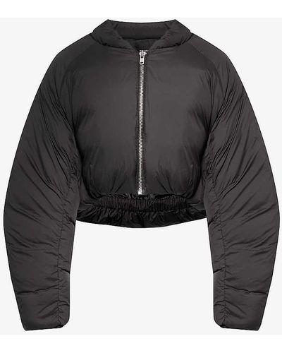 Entire studios Pillow Cropped Padded Shell Bomber Jacket - Black