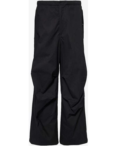 Jil Sander Pleated-knee Relaxed-fit Cotton Trousers - Blue