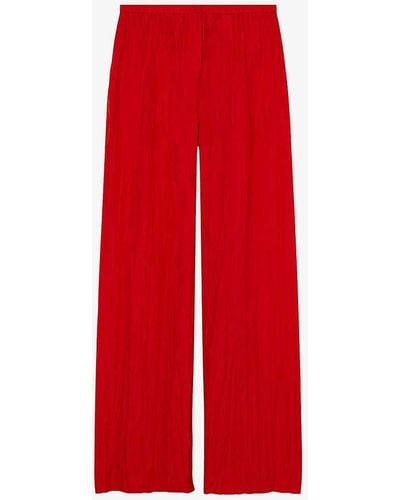 JOSEPH Thoresby High-rise Pleated Silk Trousers - Red