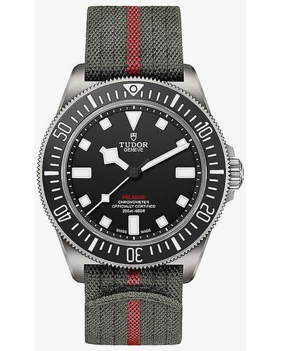 Tudor Unisex M25717n-0001 Pelagos Fxd Titanium And Woven Automatic Diver's Watch - Black