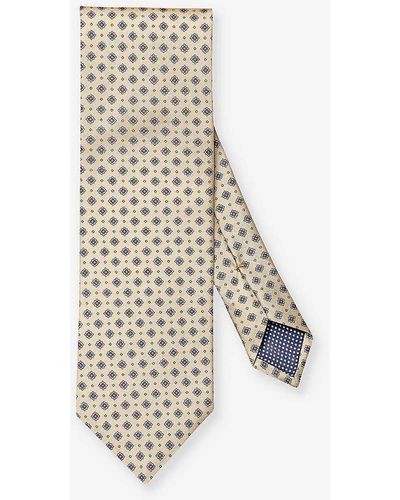 Eton Floral-print Silk Tie - White