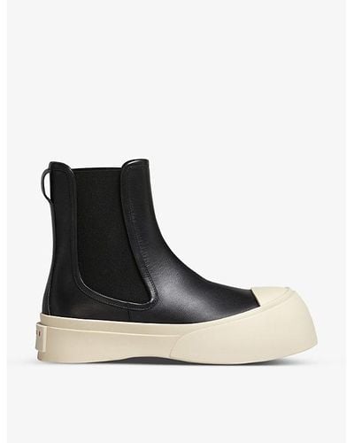 Marni Pablo Chunky-sole Leather Ankle Boots - Black
