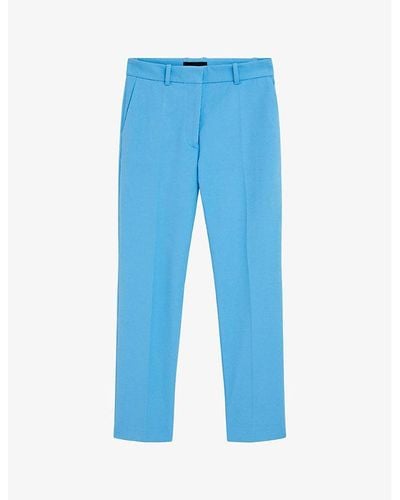 JOSEPH Coleman Slip-pocket Straight-leg Regular-fit Stretch-woven Pants - Blue