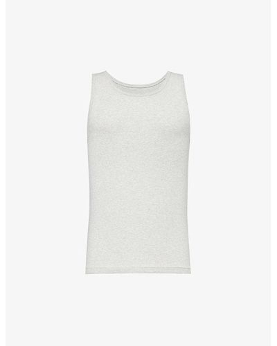 GYMSHARK Everywear Comfort Ribbed Stretch-cotton Tank Top - White