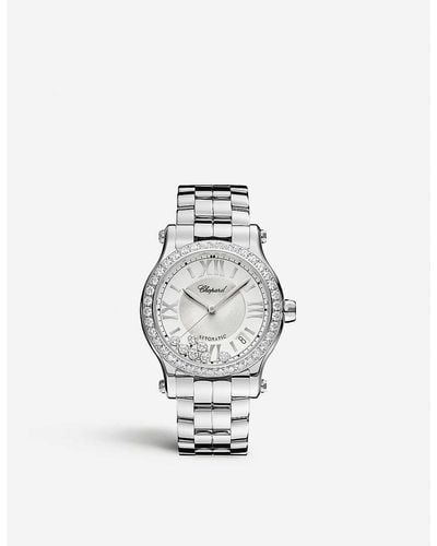 Chopard Happy Sport Medium And Diamond Watch - White