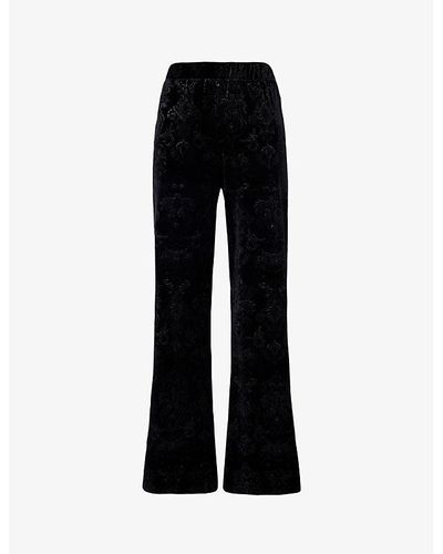 Beyond Yoga Best Dressed Pattern-embellished Stretch-woven Pants - Black