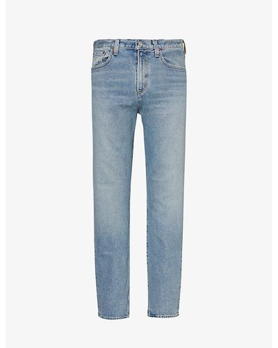 Agolde Curtis Tapered-leg Mid-rise Stretch-denim Jeans - Blue