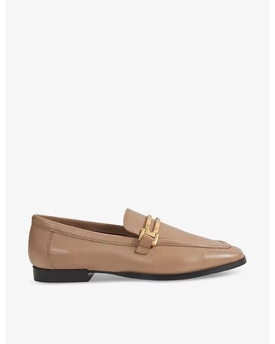 Reiss Angela Hardware-embellished Leather Loafers - Brown