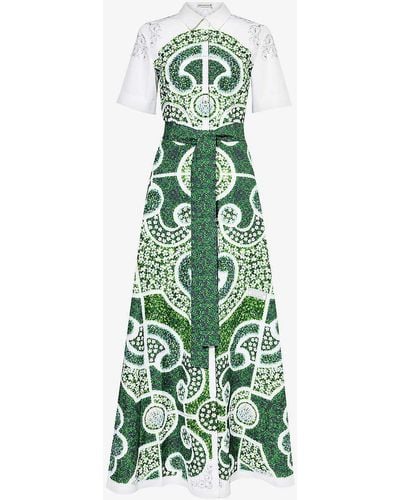 Mary Katrantzou Como Floral-print Cotton Maxi Dress - Green