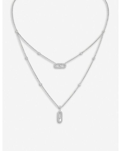 Messika Move 18ct White-gold And Diamond Necklace - Metallic