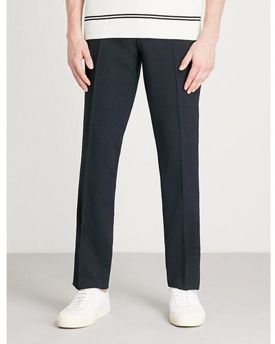 Sandro Slim-fit Tapered Stretch-wool Pants - Blue