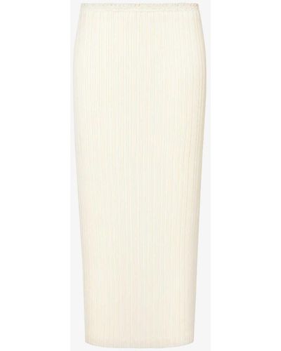Vince Elasticated-waist Pleated Woven Midi Skirt - White