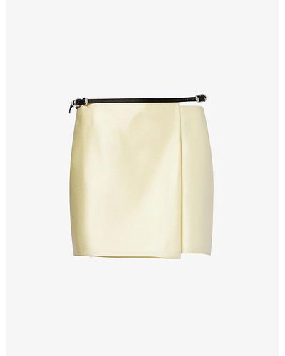 Givenchy Voyou Straight-hem Silk Mini Skirt - Natural