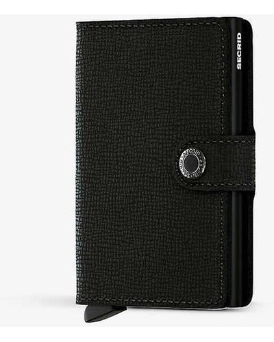 Secrid Miniwallet Crisple Leather And Aluminium Wallet - Black