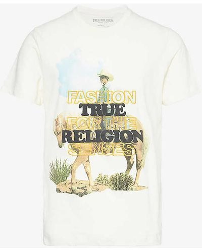 True Religion Embroidered Cotton-jersey T-shirt X - White