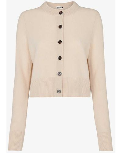 Whistles Relaxed-fit Cropped Wool Cardigan - Natural