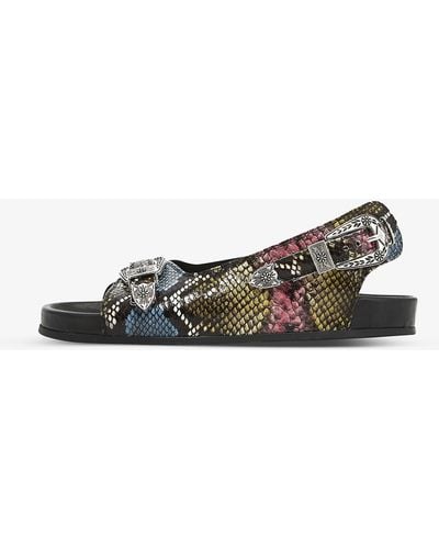 The Kooples Snakeskin-effect Leather Sandals - Multicolour