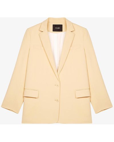 Maje Vylo Single-breasted Relaxed Stretch-woven Blazer - Natural