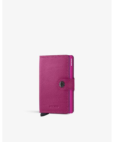 Secrid Miniwallet Grained-leather And Aluminium Wallet - Pink