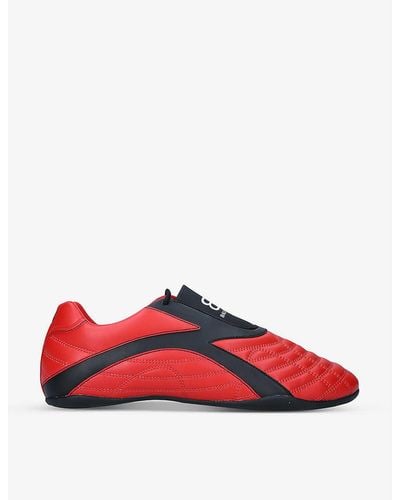 Balenciaga Men's Zen Faux-leather Slip-on Sneakers - Red