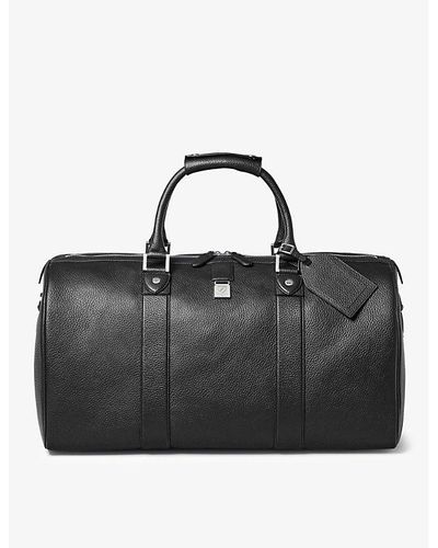 Aspinal of London Boston Grained-leather Duffle Bag - Black