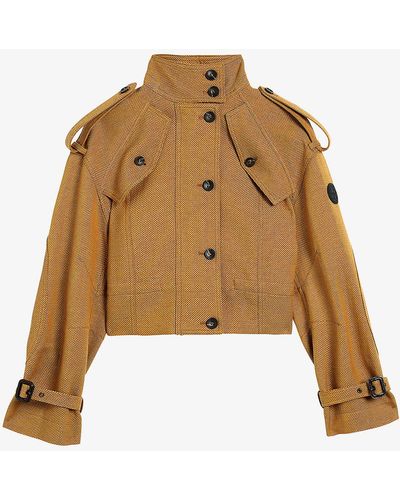 Ted Baker Agnu Cropped Woven Jacket - Brown