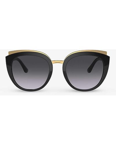 Dolce & Gabbana 0dg4383 Butterfly-frame Acetate Sunglasses - Black