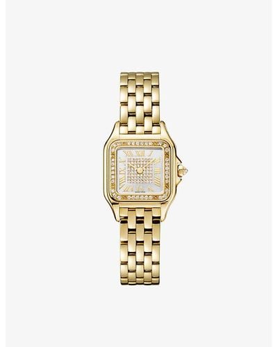 Cartier Crwjpn0042 Panthère De Small 18ct Yellow-gold And 0.23ct Brilliant-cut Diamond Quartz Watch - Metallic