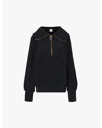 Varley Vine Relaxed-fit Cotton-blend Sweatshirt - Black