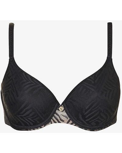 Chantelle Graphic Allure Lace-overlay Stretch-mesh Spacer Bra - Black