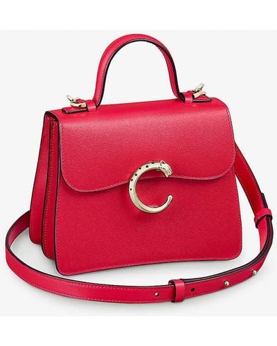 Cartier Panthère De Mini Leather Cross-body Bag - Red