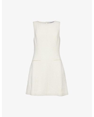Reformation Citron Scoop-neck Wool-blend Mini Dress - White