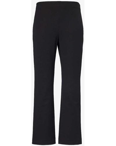 Vince Elasticated-waist Straight-leg Mid-rise Stretch-woven Trousers - Black