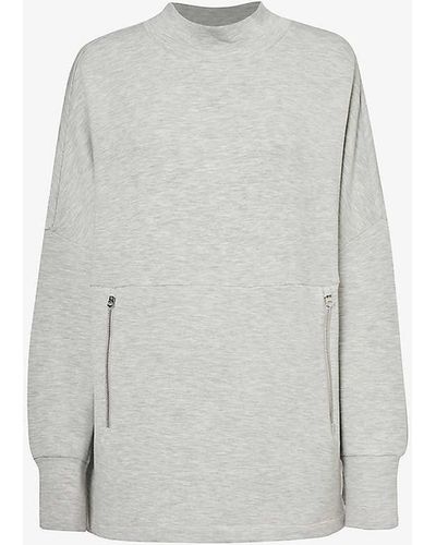 Varley Bay High-neck Stretch-woven Sweatshirt X - Grey