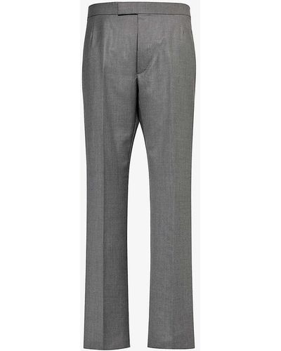 Thom Browne High-rise Slim-fit Wool Trousers - Grey