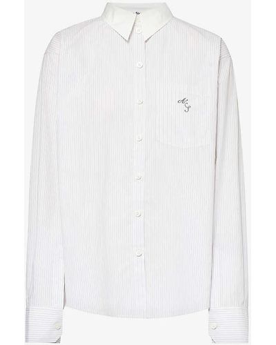 Acne Studios Saffron Logo-embroidered Cotton-poplin Shirt - White