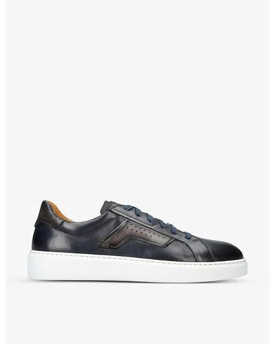 Magnanni Lotto Logo-embossed Leather Low-top Sneakers - Blue