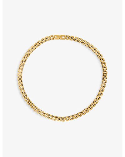 OMA THE LABEL Timepiece 18ct Yellow- Plated Brass Necklace - White
