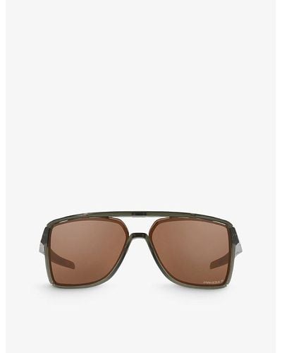 Oakley Oo9147 Castel Square-frame Sunglasses - Green