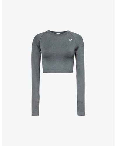GYMSHARK Adapt Fleck Fitted Stretch-woven Top X - Gray