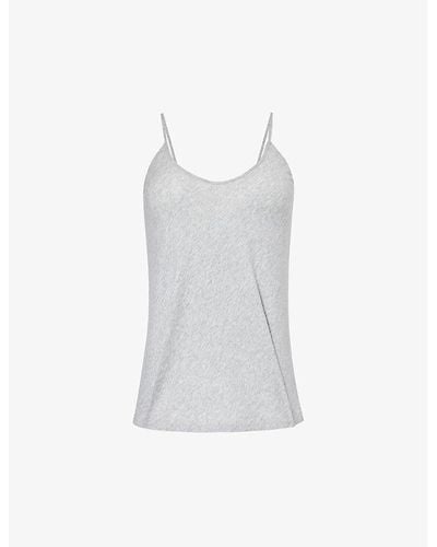 Skin Sexy V-neck Cotton-jersey Top X - White