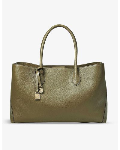 Aspinal of London London Grained-leather Tote Bag - Green
