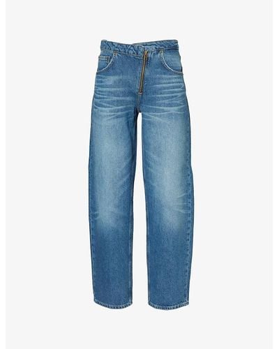 FRAME Wide-leg Mid-rise Recycled-denim Jeans - Blue