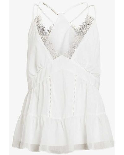 AllSaints Rowen Lace-embroidered Relaxed-fit Woven Cami Top 1 - White